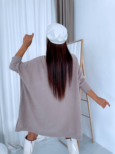 ELYNDI large size sweater "TULIP 37744" - dark beige